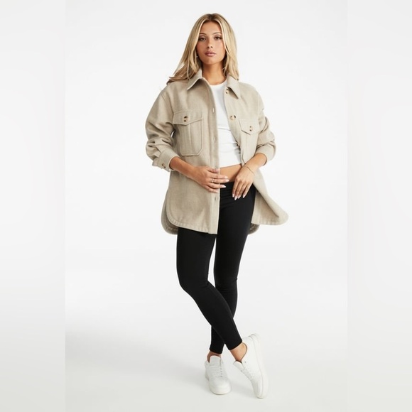 Just fab Wool Blend Boyfriend Shacket NWT MEDIUM - Picture 3 of 11